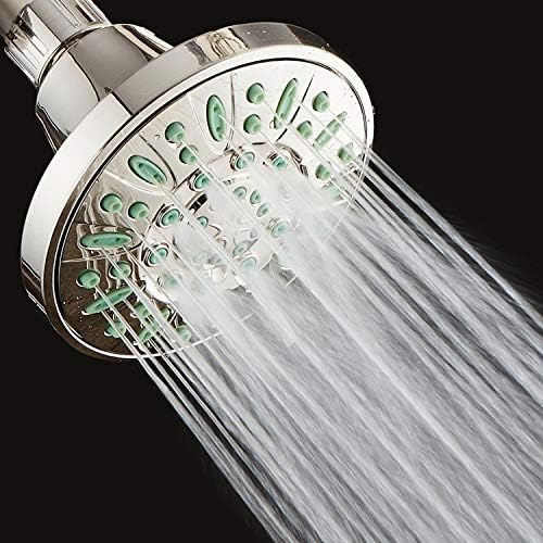 AquaDance Antimicrobial/Anti-Clog High-Pressure 6-setting Shower Head, Microban Nozzle Protection from Growth of Mold, Mildew & Bacteria for Stronger Shower! (Brushed Nickel Finish/Coral Green Jets) - Image 7
