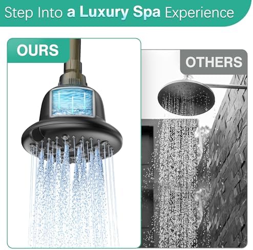 Cobbe Filtered Shower Head, 7 Modes High Pressure Shower Heads Matte Black - Image 6