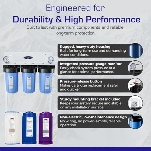 Crystal Quest Compact Whole House Water Filter, Smart Series (3-6 GPM | 1-2 People) with System Stand - Image 7