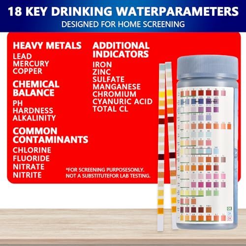 18-in-1 Drinking Water Test Strips, 125 Count – Home Water Quality Testing Kit for Tap & Well Water, Fast & Easy Results - Image 6