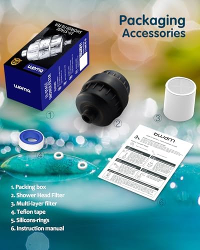 Shower Filter,Hard Water filter Shower Head Filter 15 Stage Cartridge Remove Chlorine Heavy Metals and Other Sediments,Vitamin C Water Softener Reduces Dry Itchy Skin,Dandruff BWDM(Oil-Rubbed Bronze) - Image 6