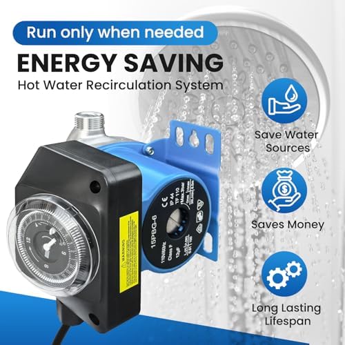 Upgraded Instant Hot Water Recirculation Pump Replacement Kit for watts 0955805 and grundfos 595916, with Programmable Timer – 2 Brass Sensor Valves (595926), 4 Supply Lines, 4 Adapters - Image 6