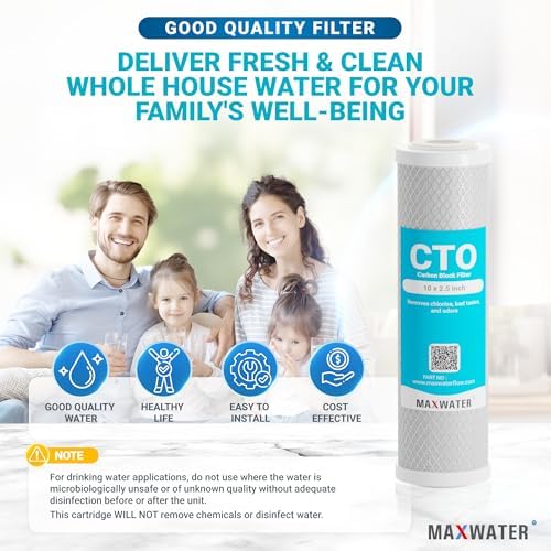 Max Water 5 Micron 10 x 2.5 CTO Carbon Water Filter Cartridge for Whole House Filtration Systems Compatible with WHEF-WHWC, WHCF-WHWC, FXWTC, AMZN-SCWH-5, CTO10, 25-Pack - Image 6