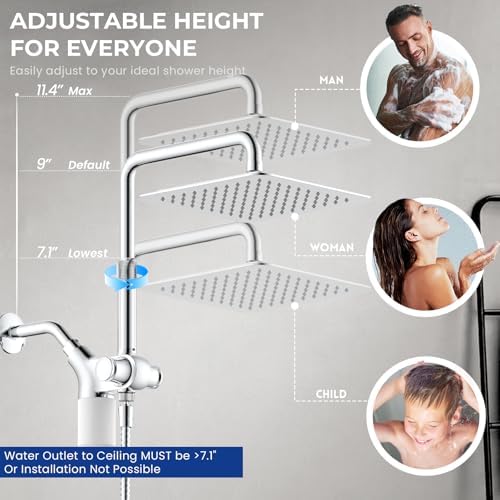 Ryamen Upgraded Filtered Shower Head with Handheld, 10 inch Rain Showerhead - Image 6