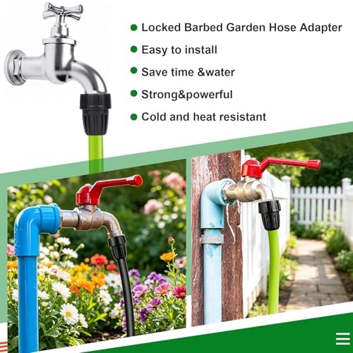 10 Pcs 1/2 Inch Drip Irrigation Tubing to Faucet/Garden Hose Adapter, 3/4" FHT to 1/2" (1/2" ID x0.6-0.65" OD) Drip Irrigation Fittings (1/2" Faucet Adapter 10pcs) - Image 7