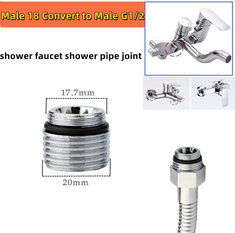 Faucet Adapter Sink Hose Attachment for Faucet ,Extension Faucet Suitable for Connecting Sink Kitchen Bathroom Garden Faucet (male 45/64"-27T transform male G1/2-18T) - Image 2