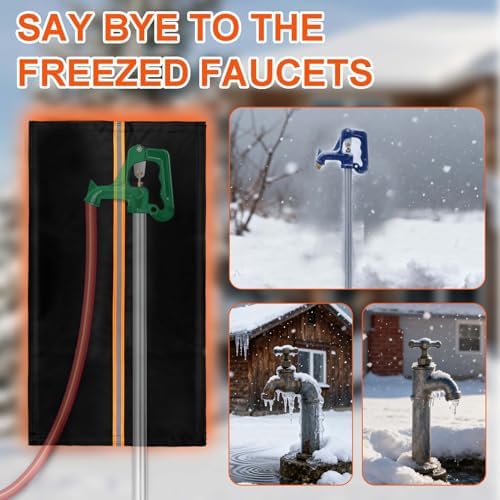 Outdoor Faucet Cover for RV Park & Yard Hydrant 25"x13" Waterproof Extended Spigot Insulated Water Faucet Cover Large Freeze and Heat Protector for Winter Outside Garden Lawn Backflow Sprinkler System - Image 7