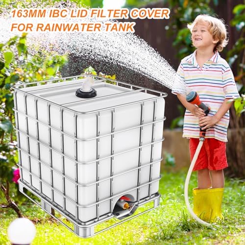 PATIKIL 45° IBC Lid Filter Cover 163mm Plastic Ton Barrel Cover Black White - Image 6