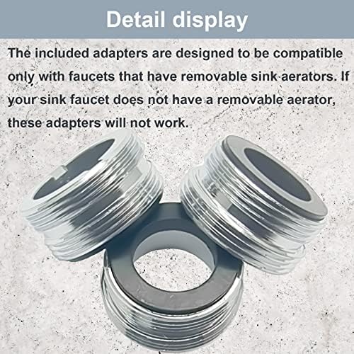 2Pcs Brass Faucet Adapter Kit,Connect Garden Hose,Standard Hose via Diverter,Male & Female Adapter for Sink Faucets - Chrome Finished FJA6 - Image 4