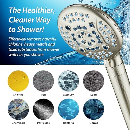 AquaCare 4X 10-Mode High Pressure Hand Shower w/Filter & 2-mode Power Wash - Image 6
