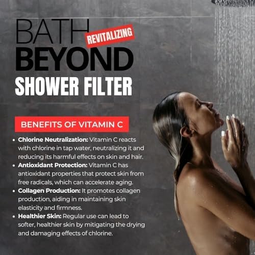 Shower Filter Vitamin C 15 Stage High Output Water Filter With cartridge for Hard Water - Shower Head Filter Removes Chlorine Fluoride and Improves The Condition of Your Skin, Hair - Image 7