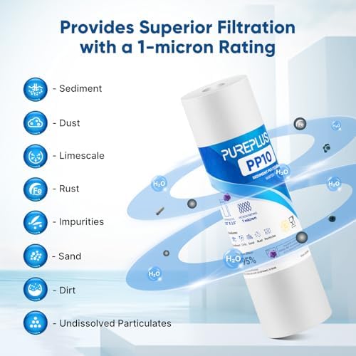 PUREPLUS 1 Micron 10"x2.5" Whole House Sediment Water Filter PP10 4 Pack - Image 6