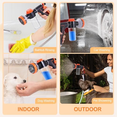 Dog Washing Hose Attachment with 6.6 Ft Long Shower Hose & Metal Diverter - Image 6