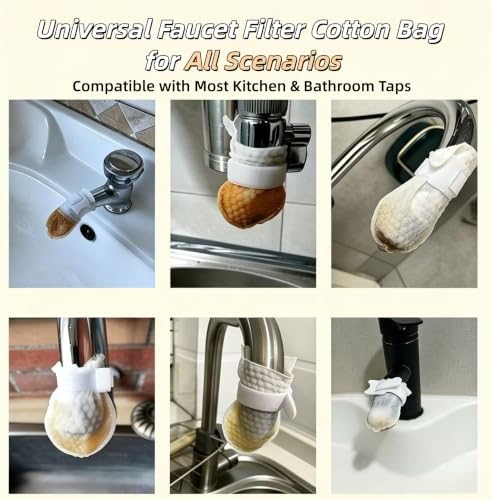 100Pcs Faucet Filter Cotton Bag, 2026 New Faucet Filter Bag for Filtering tap Water, Universal Faucet Filter Bags for Kitchen Sink, Bathroom Taps, Tap Water Purification Accessory - Image 6