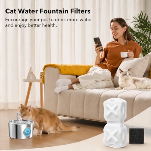 32-Piece Stainless Steel Cat Water Fountain Replacement Fountain Filter(16+16 piece) - Image 7