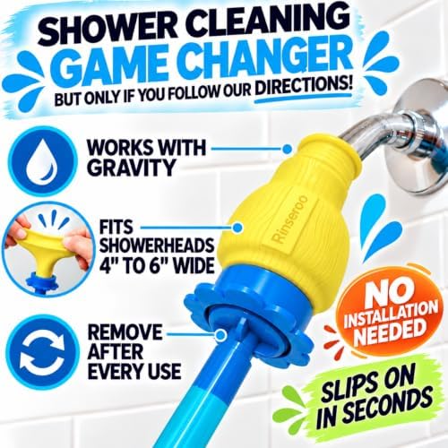 Rinseroo JUMBO Shower Cleaning Thing – Slip-On Handheld Hose Attachment for Fast, Mess-Free Shower Wall Rinsing–6 Ft Hose, Fits Up to 7" Shower Head–Temporarily Converts Standard Shower into Handheld - Image 6
