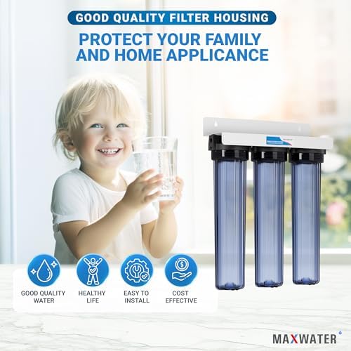 Max Water 3 Stage 20" x 2.5" Whole House Clear Water Filter System Without Filters - Image 5