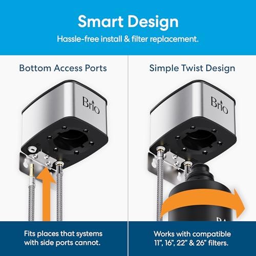 Brio 11" Under Sink Water Filter System for Kitchen & Bathroom Faucet | 3-Stage Single Housing 0.5 Micron Filters PFAS, Chlorine, Lead, Mercury+ | 10,000 Gallons or 2 Years | NSF 42 & 372 Certified - Image 7