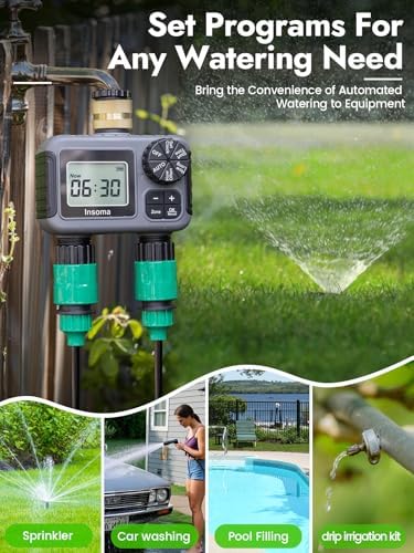 Insoma 2-Zone Water Timer for Garden Hose, Brass Inlet Sprinkler Timer - Image 7
