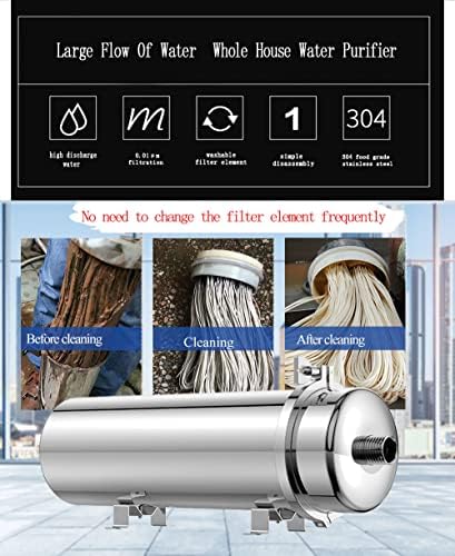 INTBUYING Stainless Steel Ultrafiltration Membrane Filter PVDF Ultrafiltration Membrane External Pressure Washable Water Purifier Whole House Water 6000L/H - Image 7