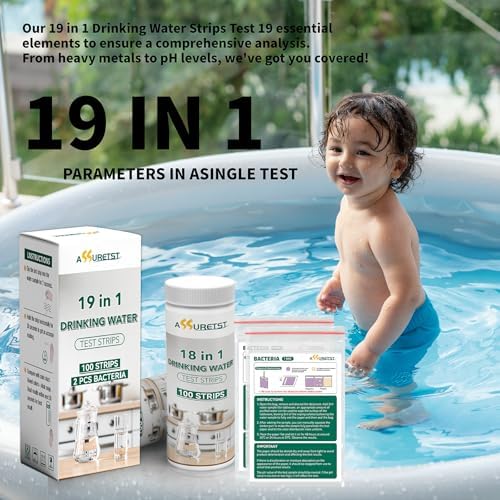 19 in 1 Drinking Water Test Strips, ASSURETST Water Quality Test Kit for Tap Well Water, Accurate Detection of pH Hardness Chlorine Nitrate Lead Bacteria - 100 Strips + 2 Bacteria Tests - Image 7