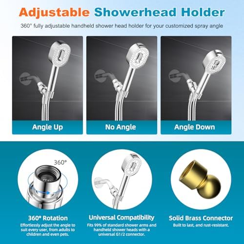 Hibbent Filtered Showerhead with handheld, High Pressure 5 Sprays Shower - Image 6