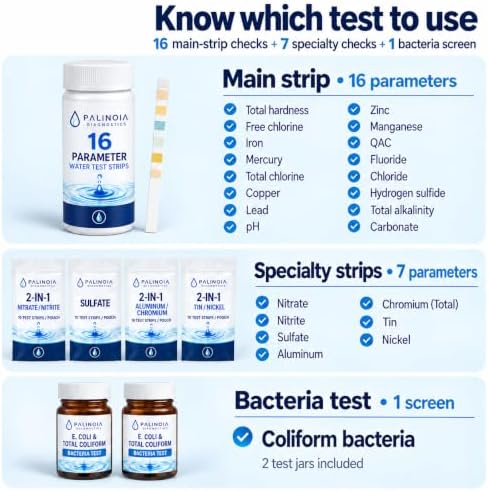 24 in 1 Complete Drinking Water Test Kit, 165 Strips + 2 Bacteria Tests - Image 7