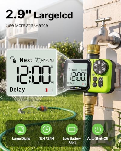 Sprinkler Timer, Brass Inlet Garden Hose Timer with Rain Delay - Image 6