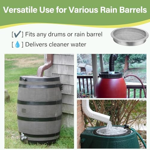 6-inch Round Rain Barrel Screen, Double Aluminum Mesh Vent Cover - Image 7
