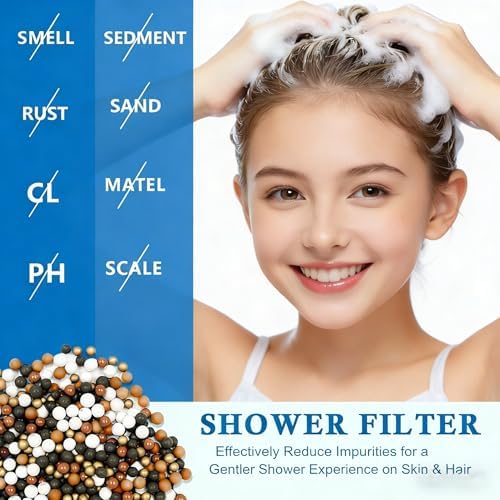Shower Head Filter Replacement, 3 Pack 18-Stage Filtration Shower Filters for Hard Water, Remove Chlorine & Heavy Metals, Compatible with Most Handheld Showerheads, Reduces Dry Skin & Hair - Image 7