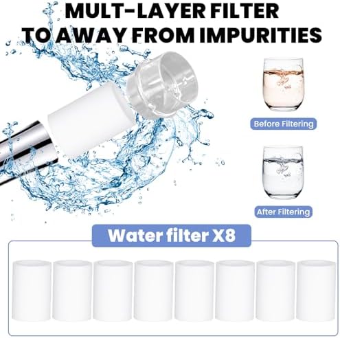 8 Pcs Faucet Filter Purifier Replacement for Bathroom Sink/Kitchen Sink with PP Cotton for Faucet Extender Faucet Water Filter Improve Water Quality Filter Sediment Rust Insect Eggs - Image 7