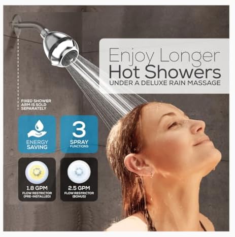 Extreme performance for low water pressure The Fire Hydrant Spa Short Chrome Massager Shower Head - Image 6