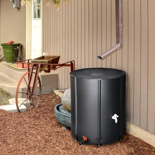 Collapsible Rain Barrel,Portable Water Storage Tank,Rainwater Collection System Downspout,Water Catcher Container with Filter Spigot Overflow Kit (50 Gallon) - Image 7