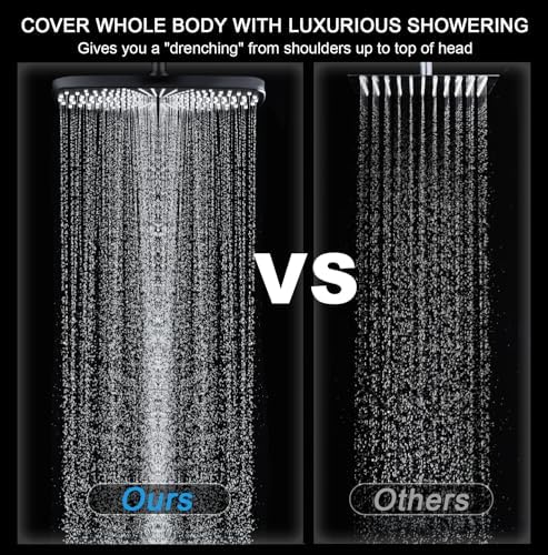 Rain Shower Head with Handheld Showerhead, Black 1.75GPM 460311 - Image 6