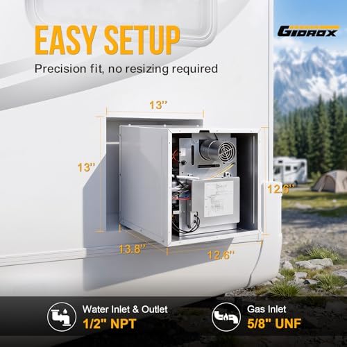RV Tankless Water Heater 55,000 BTU, 2.9 GPM On-Demand Instant Hot Water, 12V DC, High Altitude Ready Up to 9,800ft, CSA Certified Energy Saving Heater for RVs and Campers - Image 6