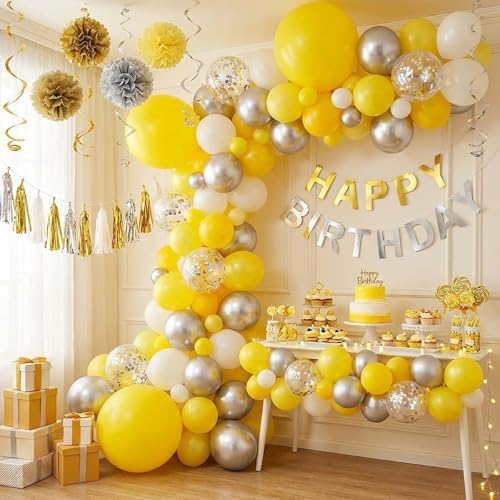 APLANET 150pcs Yellow Balloons Different Sizes 18 12 10 5 Inch Latex Balloon for Wedding Baby Shower Masquerade Party Graduation Anniversary, Arch Kit Decoration - Image 7