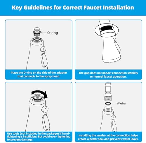 Hibbent Pull Down Kitchen Faucet Head Replacement with 15 Adapters - Image 6