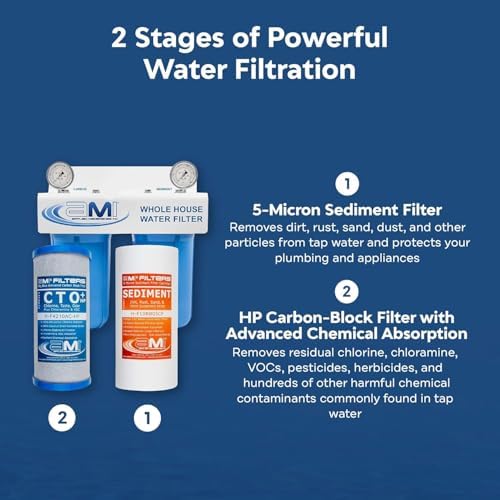 Applied Membranes Inc. 2-Stage Whole-House Water Filter System, 4.5x10-Inch Carbon and Sediment Filter Cartridges - Image 7