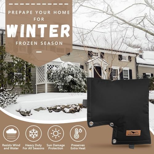 Backflow Preventer Insulation Cover - Backflow Pressure Vacuum Breaker Cover - Insulated Backflow Cover Pouch for Irrigation Back Flow Sprinkler Valves in Winter or Sun Exposure (13”W x 12”H, Black) - Image 6