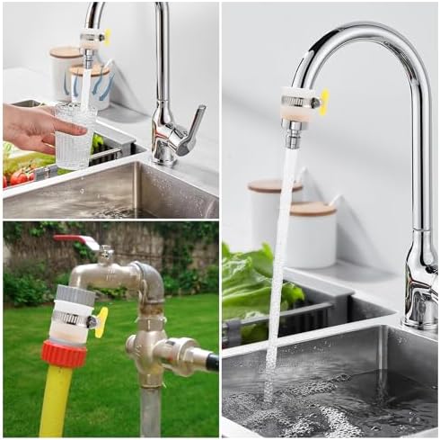 1 Pcs Faucet Hose Adapter, Kitchen Sink Faucet Adapter to Garden Hose Compatible with Multi-Water Filters, with 14-24mm Inner Diameter (0.55-0.94 inches) - Image 7