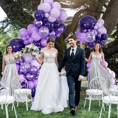 136-Pack Metallic Purple & Lavender Lilac Balloon Garland Kit - Image 7