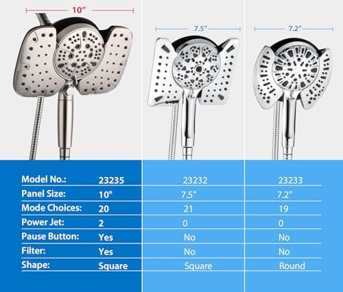 INAVAMZ Rain Shower Head with Filtered Handheld Spray Combo Nickel 2.5 GPM - Image 6