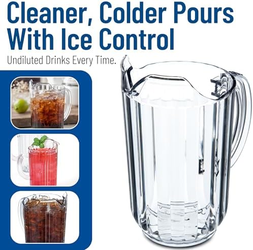 Carlisle FoodService Products 553807 Plastic Pitcher, 48 Ounces, Clear, (Pack of 6) - Image 6