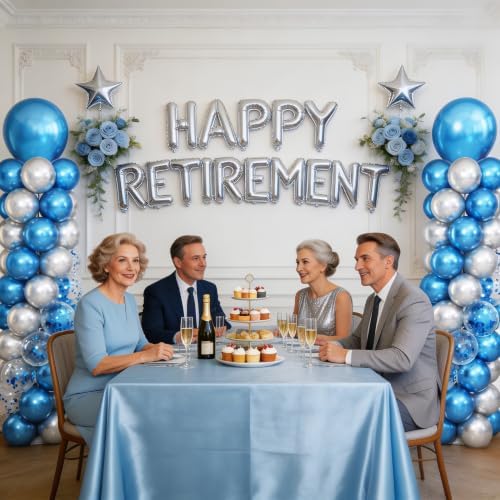 Blue and Silver Balloon Column Stand Kit Set of 2 for Floor - Image 7