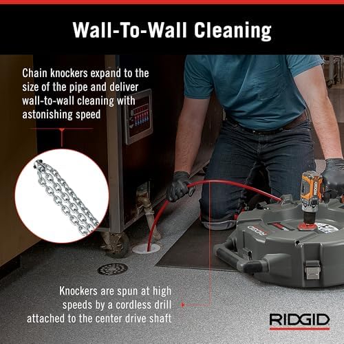 RIDGID 76198 FlexShaft K9-204+ Drain Cleaning Machine for 2" to 4" Pipe, Professional Wall-to-Wall Drain Cleaning Machine with 70' of 5/16" FlexShaft Cable - Image 6