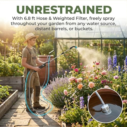Cordless High-Reach Plant Waterer - Rechargeable Sprayer with Long Wand - Image 7
