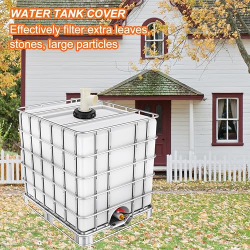 MECCANIXITY 163mm IBC Lid Filter Cover, 3-Way Plastic IBC Tote Hose Adapter 1000L Rainwater Tank Container with Washable Nylon Filter for 275 Gallon Water Tanks, Black/White - Image 6