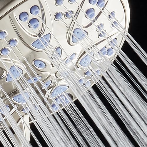 AquaDance Antimicrobial/Anti-Clog High-Pressure 6-setting Hand Shower with Nozzle Protection from Growth of Mold, Mildew & Bacteria for Stronger Shower! - Sunset Blue - Image 7