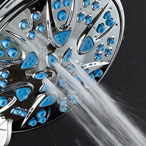 AquaDance Antimicrobial – Anti-Clog High-Pressure 6-Setting Shower Head with Microban Nozzle Protection from Growth of Mold, Mildew & Bacteria for Stronger Shower! 4" Aqua Blue - Image 7