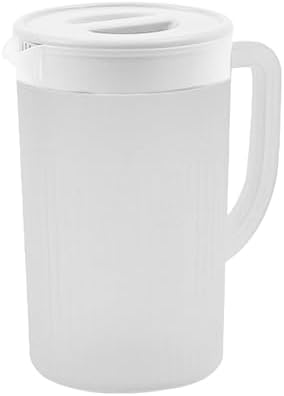 Greensen Water Pitcher, 2.7L Large Capacity Translucent PP Plastic Pitcher with Lid and Spout Filter, for Tea Coffee Juice Cold Water Storage (White) by Greensen